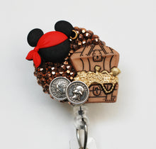 Load image into Gallery viewer, Mickey Mouse Pirate's Booty Retractable ID Badge Reel