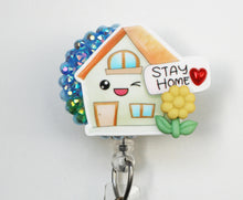 Load image into Gallery viewer, Stay Home Stay Safe Retractable ID Badge Reel