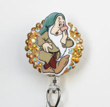 Load image into Gallery viewer, Snow White's Sleepy Dwarf Retractable ID Badge Reel