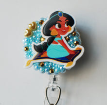 Load image into Gallery viewer, Princesse Jasmin Riding Her Magic Carpet Retractable ID Badge Reel
