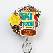 Load image into Gallery viewer, Walt Disney's 50th Anniversary Tiki Room Retractable ID Badge Reel