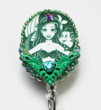 Load image into Gallery viewer, Little Mermaid And Flounder Retractable ID Badge Reel