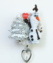 Load image into Gallery viewer, Frozen Olaf Loves Christmas Retractable ID Badge Reel