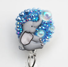 Load image into Gallery viewer, Elephant Bubble Juggler Retractable ID Badge Reel
