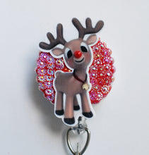Load image into Gallery viewer, Sweet Rudolph The Red Nosed-Reindeer Retractable ID Badge Reel