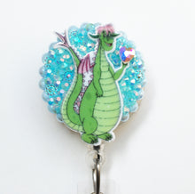 Load image into Gallery viewer, Pete's Dragon Holding A Heart Retractable ID Badge Reel