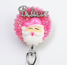 Load image into Gallery viewer, Santa Claus In The Pink Retractable ID Badge Reel