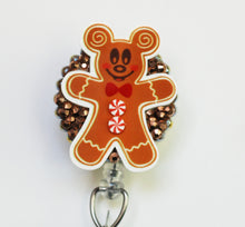 Load image into Gallery viewer, Mickey Mouse Gingerbread Retractable ID Badge Reel