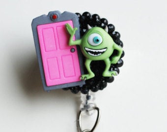 monsters inc badge Pixar's Monsters Inc. Mike Wazowski Retractable ID Badge Reel – Zipperedheart