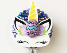 Load image into Gallery viewer, Easter Unicorn Retractable ID Badge Reel