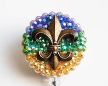 Load image into Gallery viewer, Fleur De Lis Retractable ID Badge Reel