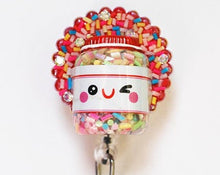 Load image into Gallery viewer, Happy Sprinkles On Red Retractable ID Badge Reel