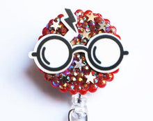Load image into Gallery viewer, Harry Potter Glasses Retractable ID Badge Reel