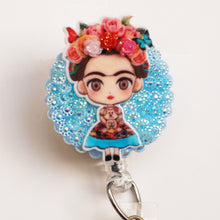 Load image into Gallery viewer, Little Frida Retractable ID Badge Reel