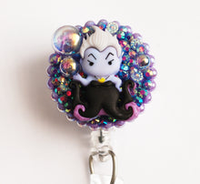 Load image into Gallery viewer, Little Mermaid’s Ursula Retractable ID Badge Reel