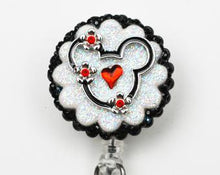 Load image into Gallery viewer, Mickey Mouse See-Thru Silhouette Retractable ID Badge Reel