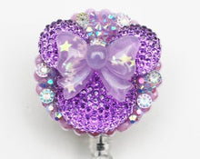 Load image into Gallery viewer, Minnie Mouse Purple Silhouette With Purple Bow Retractable ID Badge Reel