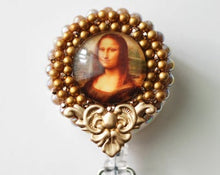 Load image into Gallery viewer, Mona Lisa Smile Retractable ID Badge Reel