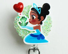 Load image into Gallery viewer, Princess Tiana's True Loves Kiss Retractable ID Badge Reel