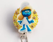 Load image into Gallery viewer, Smurfette Retractable ID Badge Reel