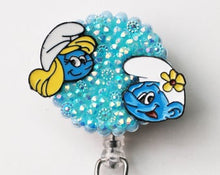 Load image into Gallery viewer, I Love The Smurfs Retractable ID Badge Reel