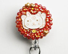 Load image into Gallery viewer, Maneki-Neka Cat Retractable ID Badge Reel