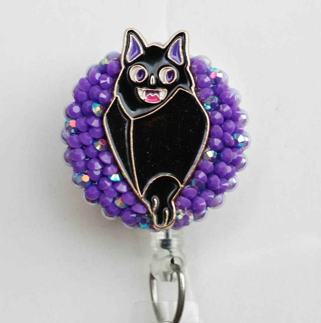 Happy Bat Retractable ID Badge Reel