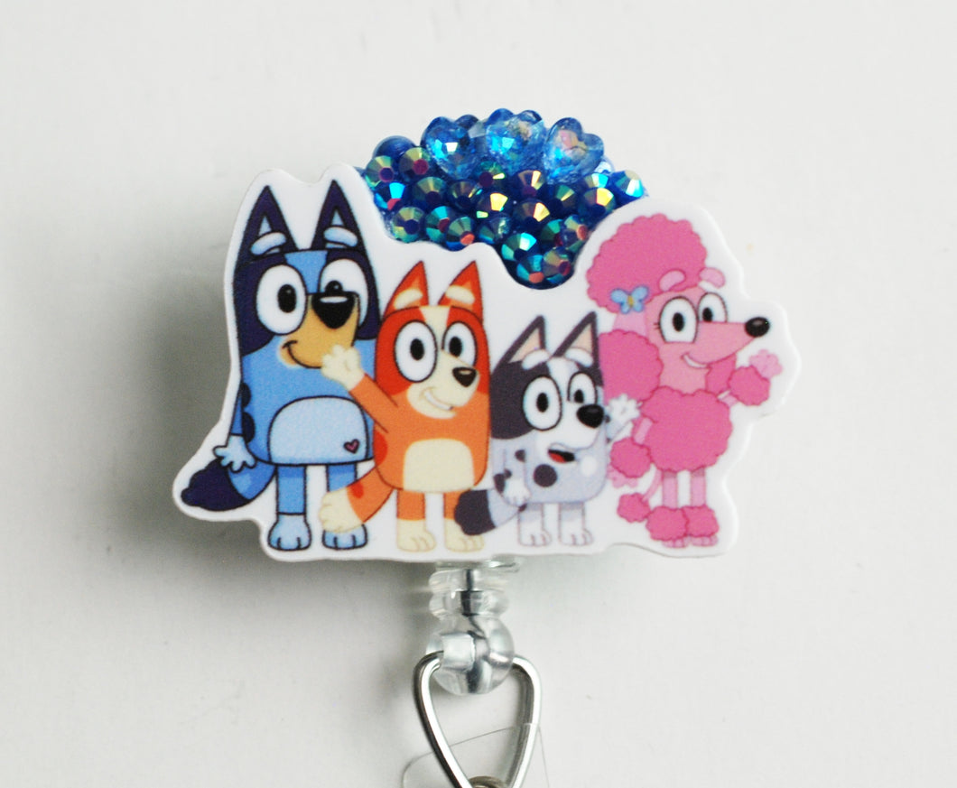Bluey's Crew Retractable ID Badge Reel