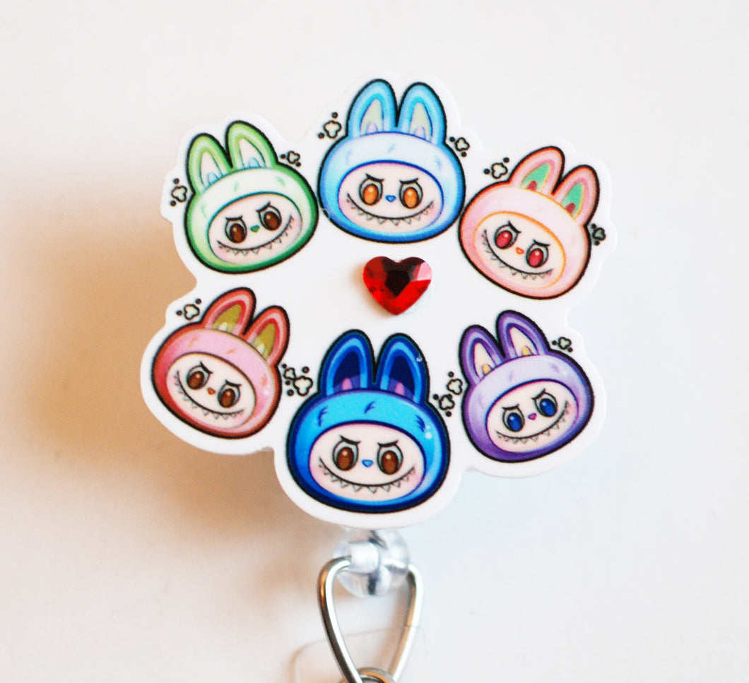 Labubu Retractable ID Badge Reel