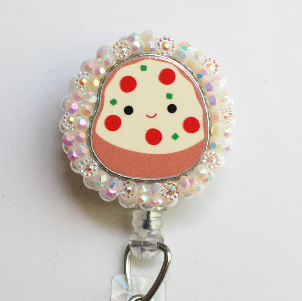 Pizza Squishmallow Retractable ID Badge Reel