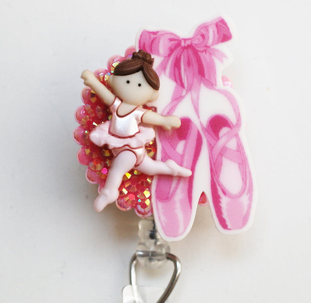 Ballerina Dance Retractable ID Badge Reel