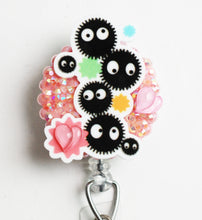 Load image into Gallery viewer, Totoro Soot Sprites Retractable ID Badge Reel
