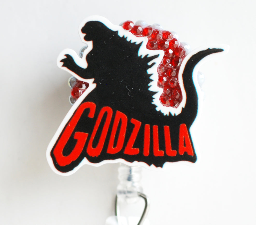 Godzilla Retractable ID Badge Reel