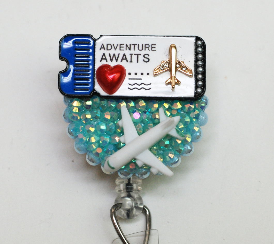Adventure Awaits Retractable ID Badge Reel