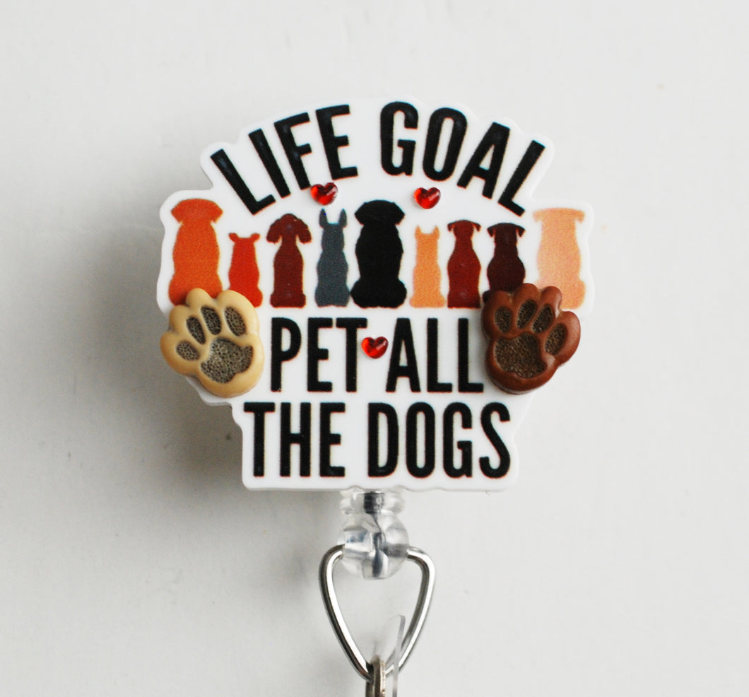 Life Goal Pet All The Dogs Retractable ID Badge Reel