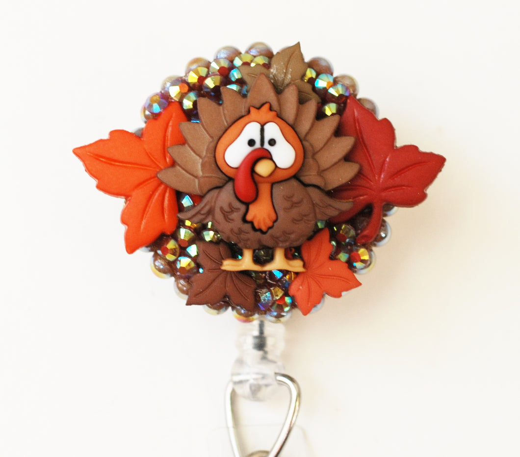 Thanksgiving Turkey Retractable ID Badge Reel
