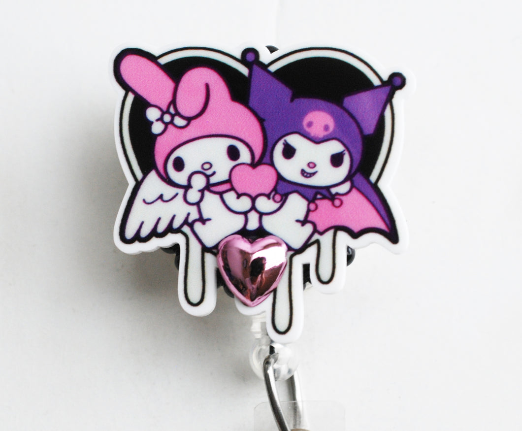 My Melody And Kuromi Retractable ID Badge Reel