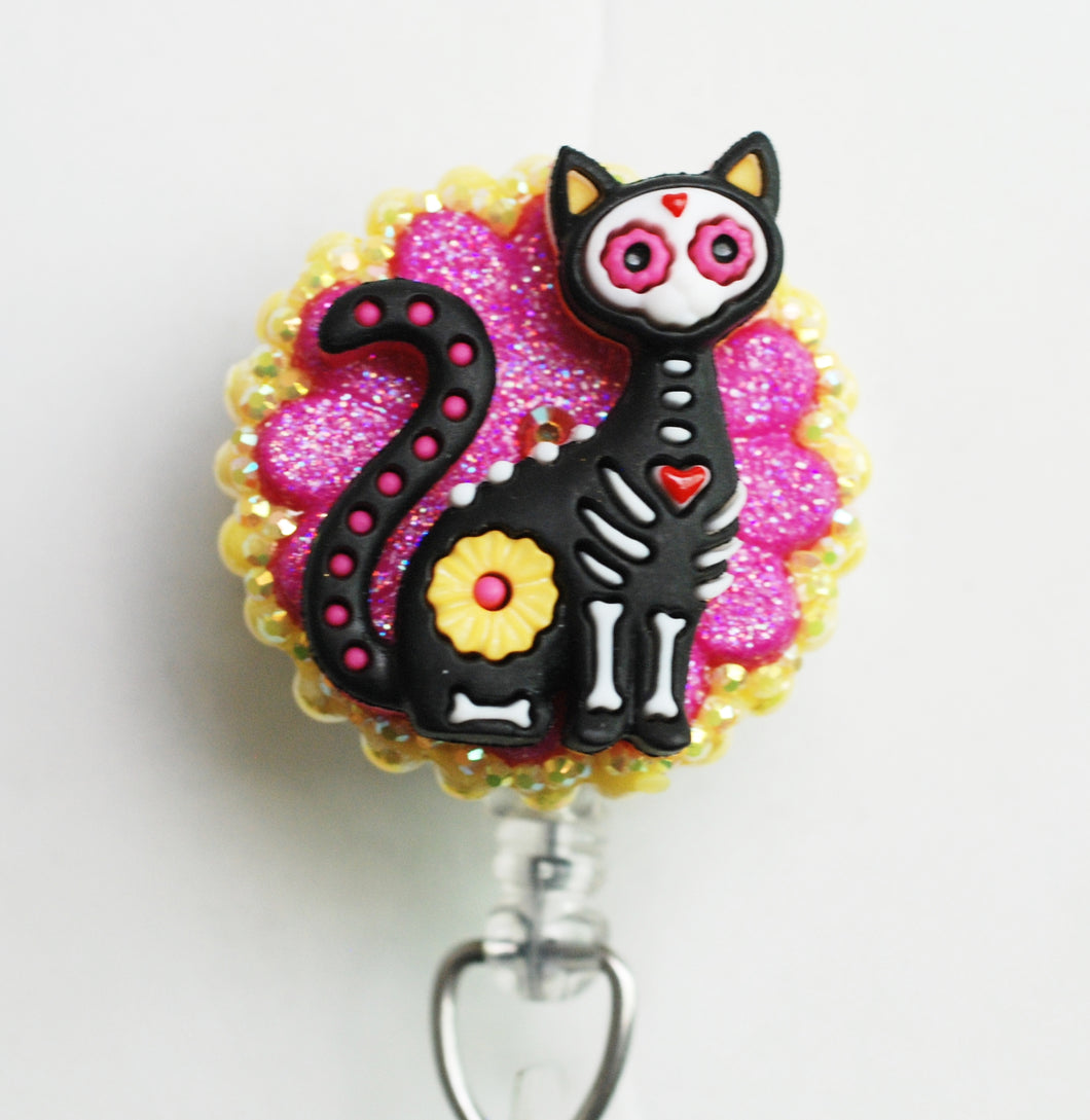 Alebrijes Cat Retractable ID Badge Reel