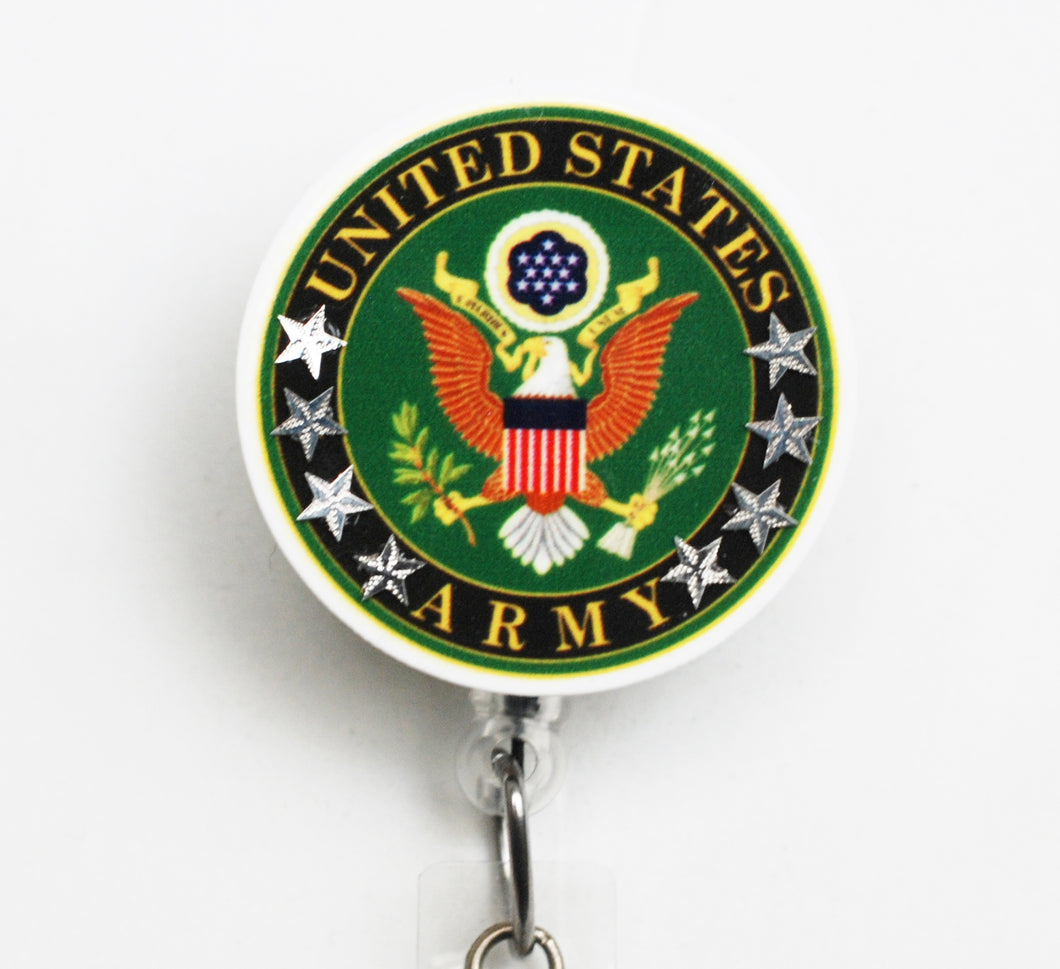 United States Army Retractable ID Badge Reel