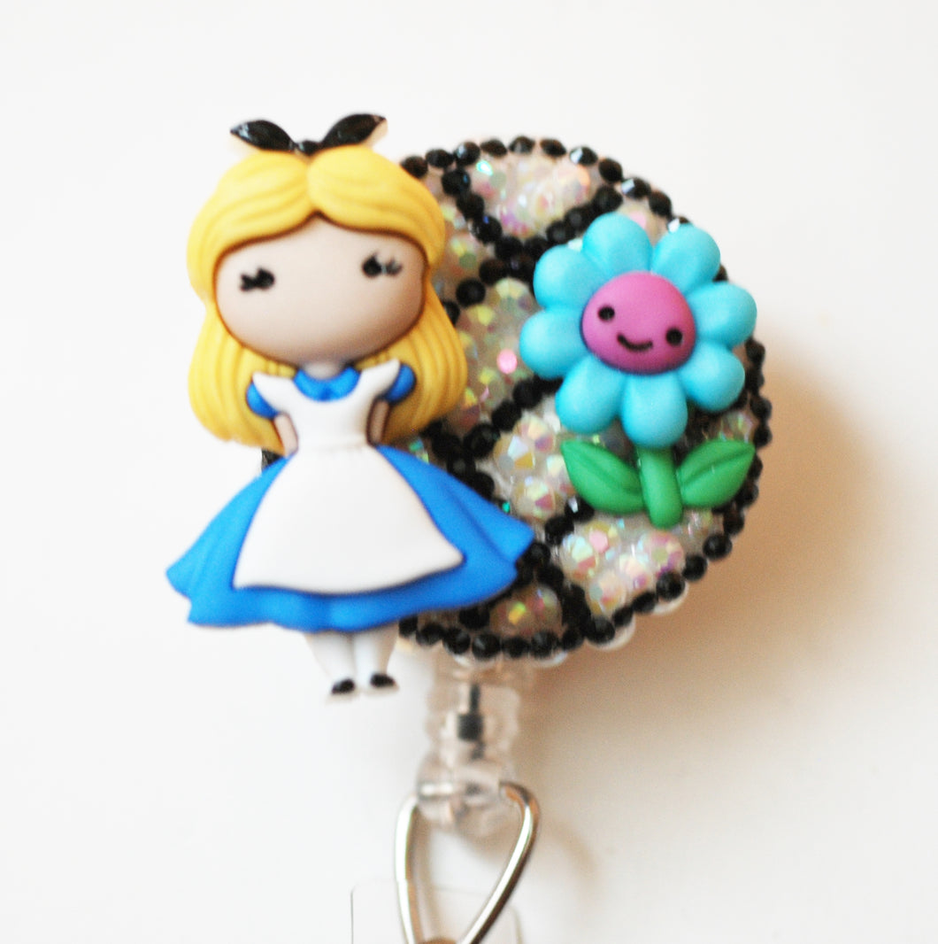 Alice In Wonderland Retractable ID Badge Reel