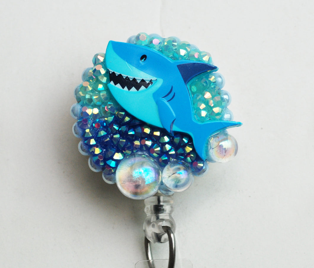 Happy Shark Retractable ID Badge Reel