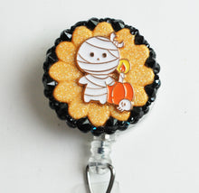Load image into Gallery viewer, Halloween Mummy Trick or Treater Retractable ID Badge Reel
