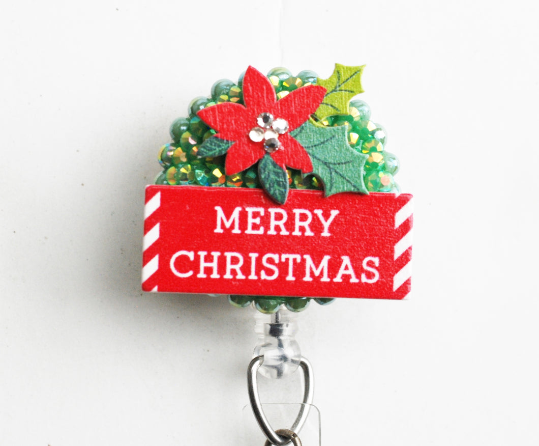 Merry Christmas Time Retractable ID Badge Reel