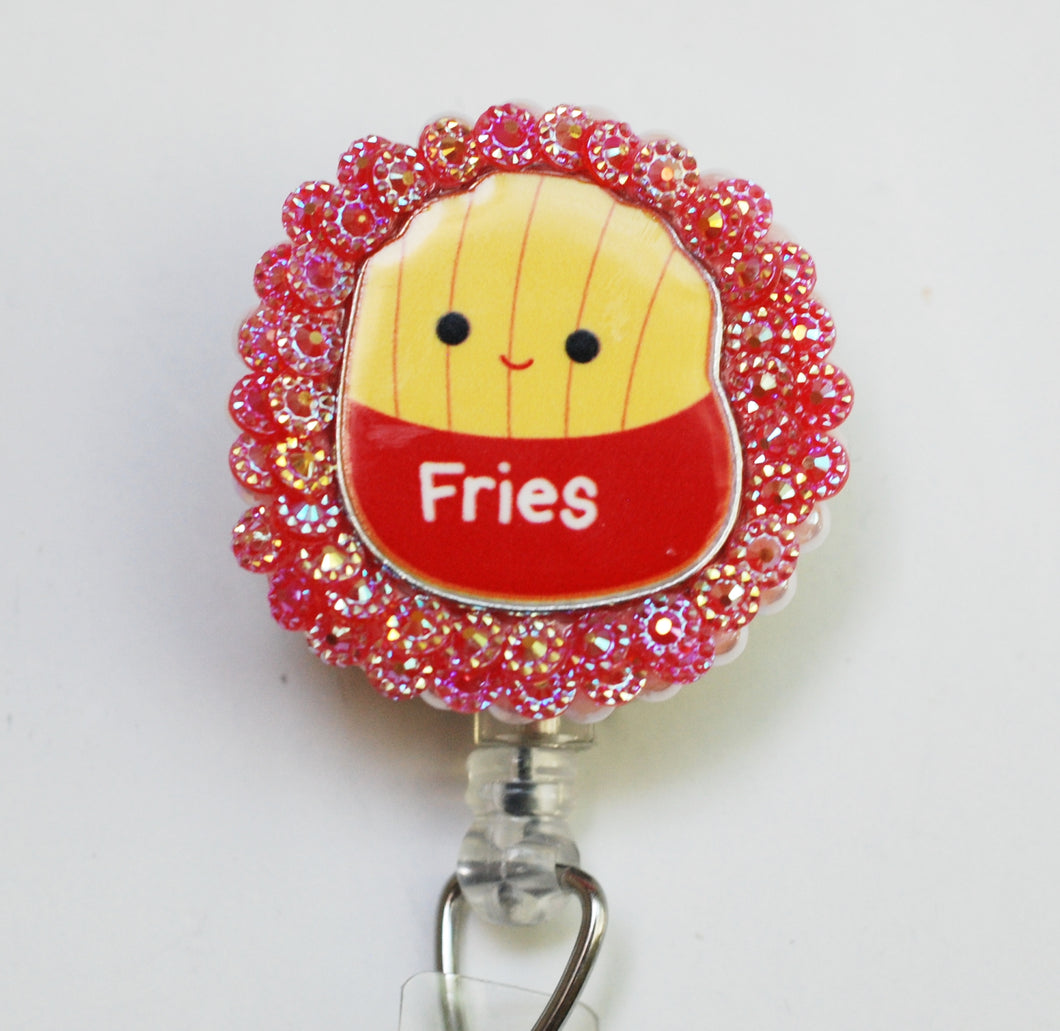 Squishmallow Fries Retractable ID Badge Reel