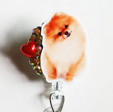 Load image into Gallery viewer, Pomeranian Cutie Retractable ID Badge Reel

