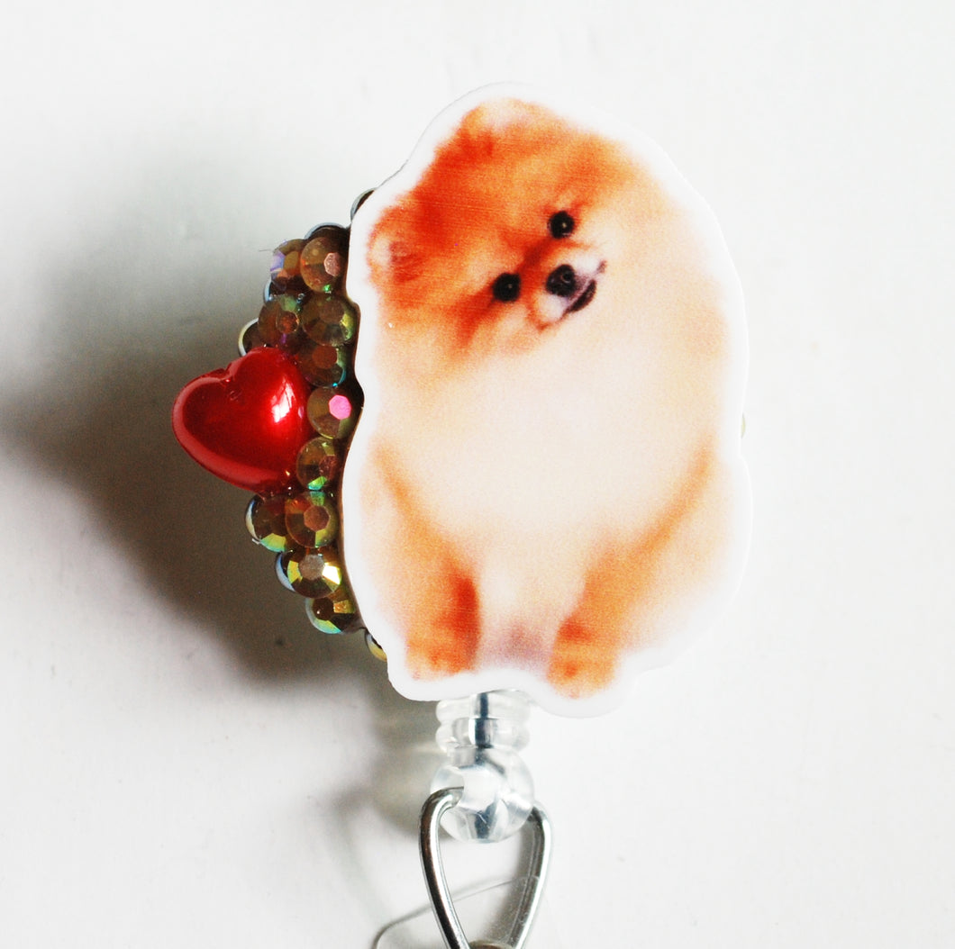 Pomeranian Cutie Retractable ID Badge Reel