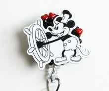 Load image into Gallery viewer, Mickey Mouse Steamboat Willie Retractable ID Badge Reel

