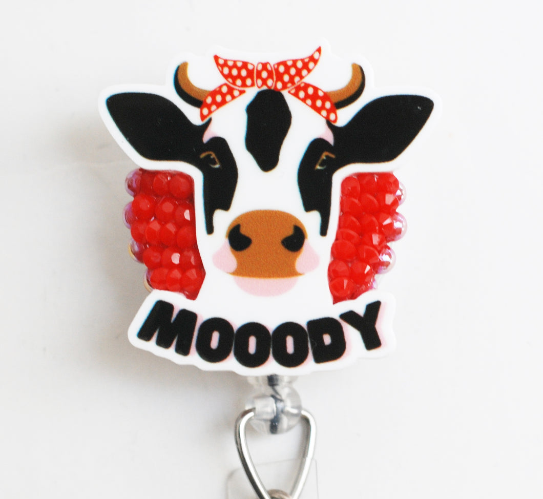 Moody Cow Retractable ID Badge Reel