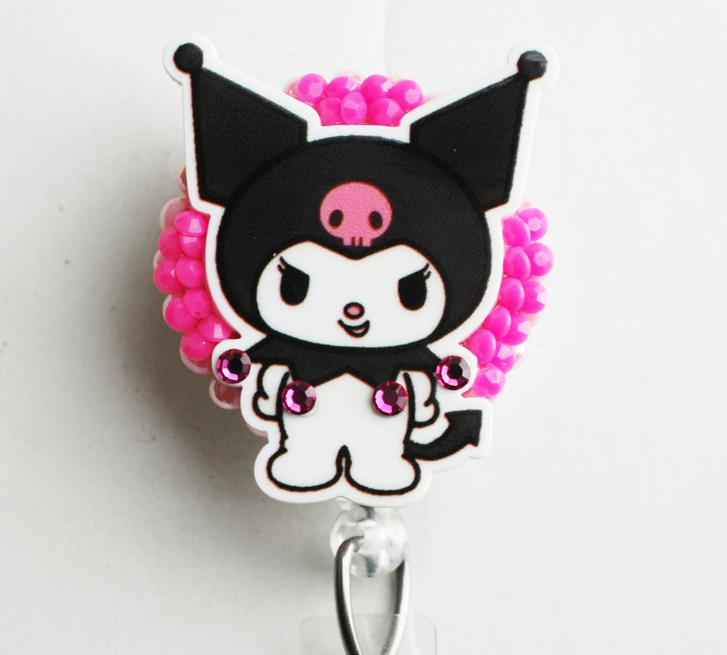 Kuromi Retractable ID Badge Reel