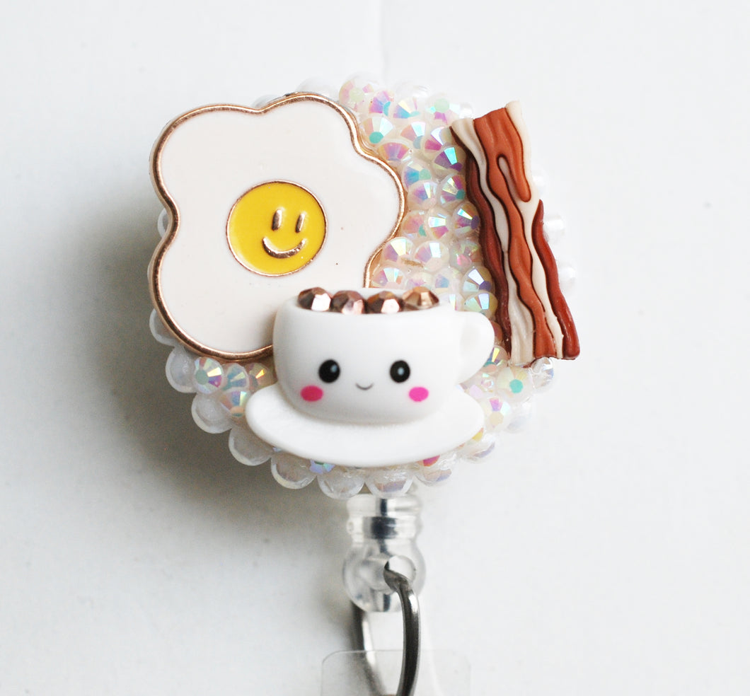 I Heart Breakfast Retractable ID Badge Reel